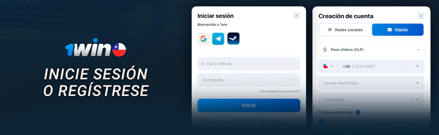 Acceda a su cuenta 1win o cree una nueva